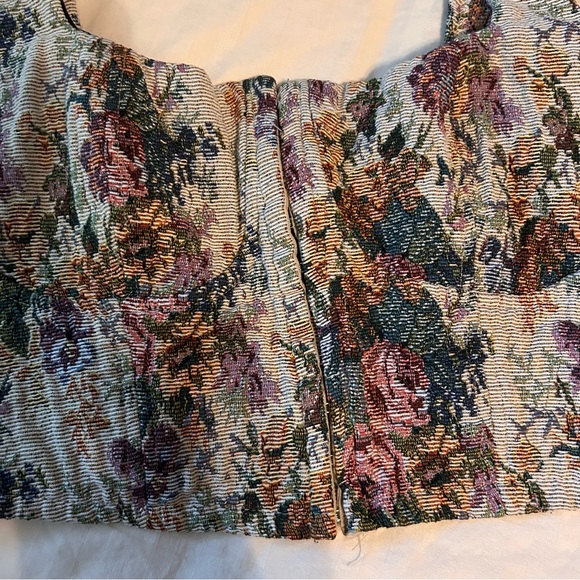 Wild Fable Floral Victorian Corset Bustier Crop Top - Picture 4 of 9